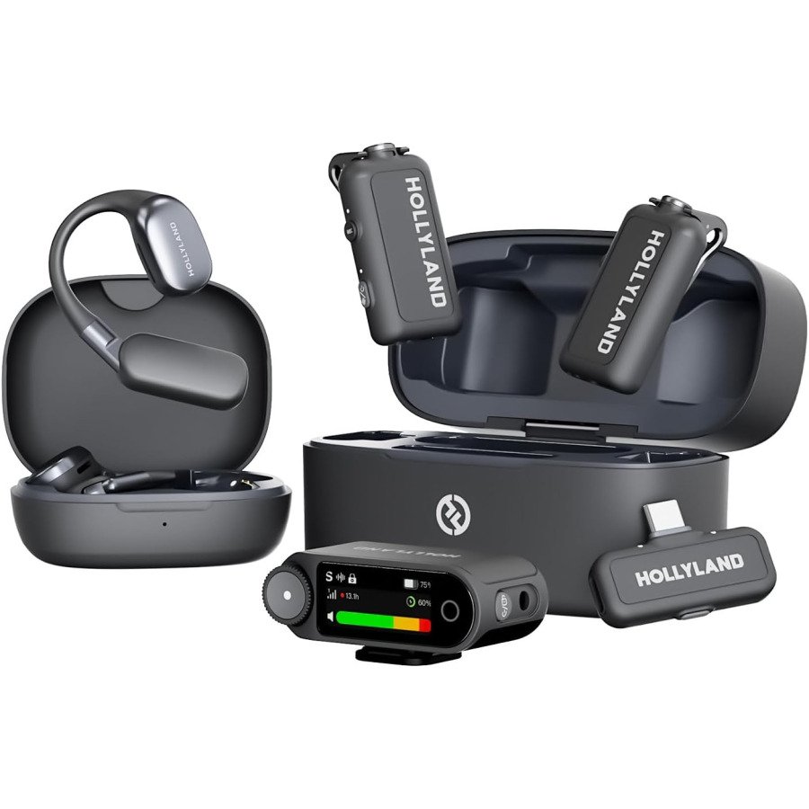 MICROFONO HOLLYLAND LARK MAX 2 ULTIMATE COMBO - 2TX+2RX USB-C+1RX CAMARA+2 AURI